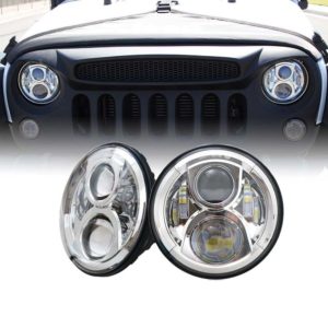 Xprite 7" 90W Chrome G5 CREE LED Headlights For 1997-2018 Jeep Wrangler