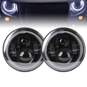 Xprite 7" 90W Philips LED Headlight with Halo For 1997-2018 Jeep Wrangler