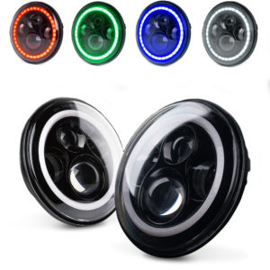 Xprite 7" 80W CREE LED Headlights With Halo For 1997-2018 Jeep Wrangler